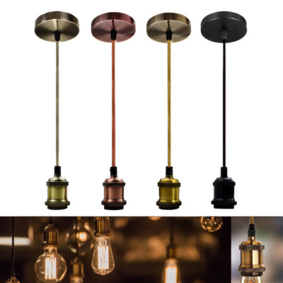 E27 Schraube Decke Anhänger Licht Stoff Flex Lampenfassung Fassung