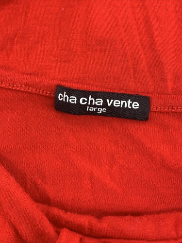 cha cha vente red blouse SZ. L rayon and spandex. - Picture 9 of 12