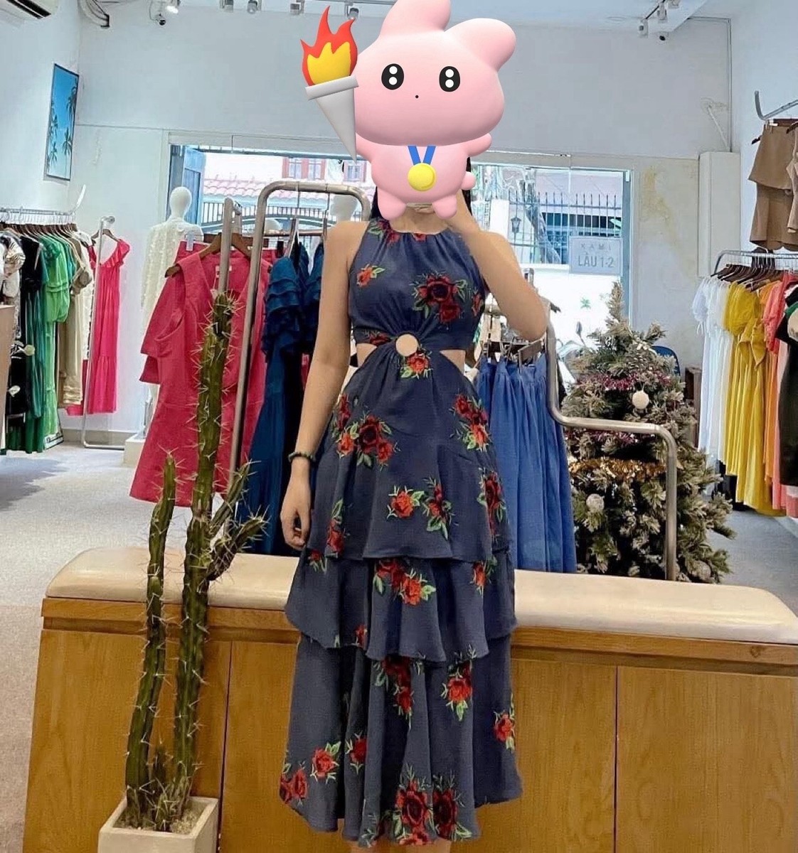 Warehouses Floral Embroidered Tiered Midi Dress UK 8 size S | eBay