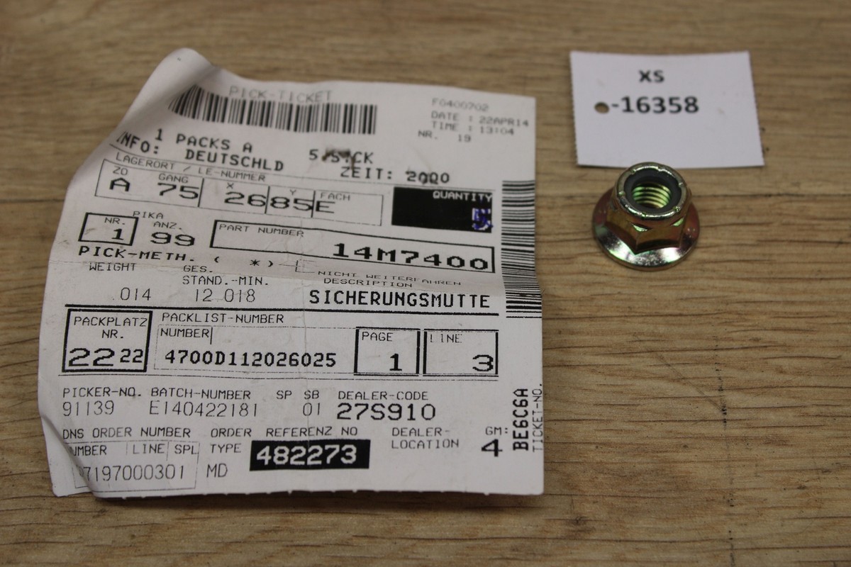 tag John Deere 14M7400 Hexagonal Lock Nut NOS NEU genuine xs16358 | eBay