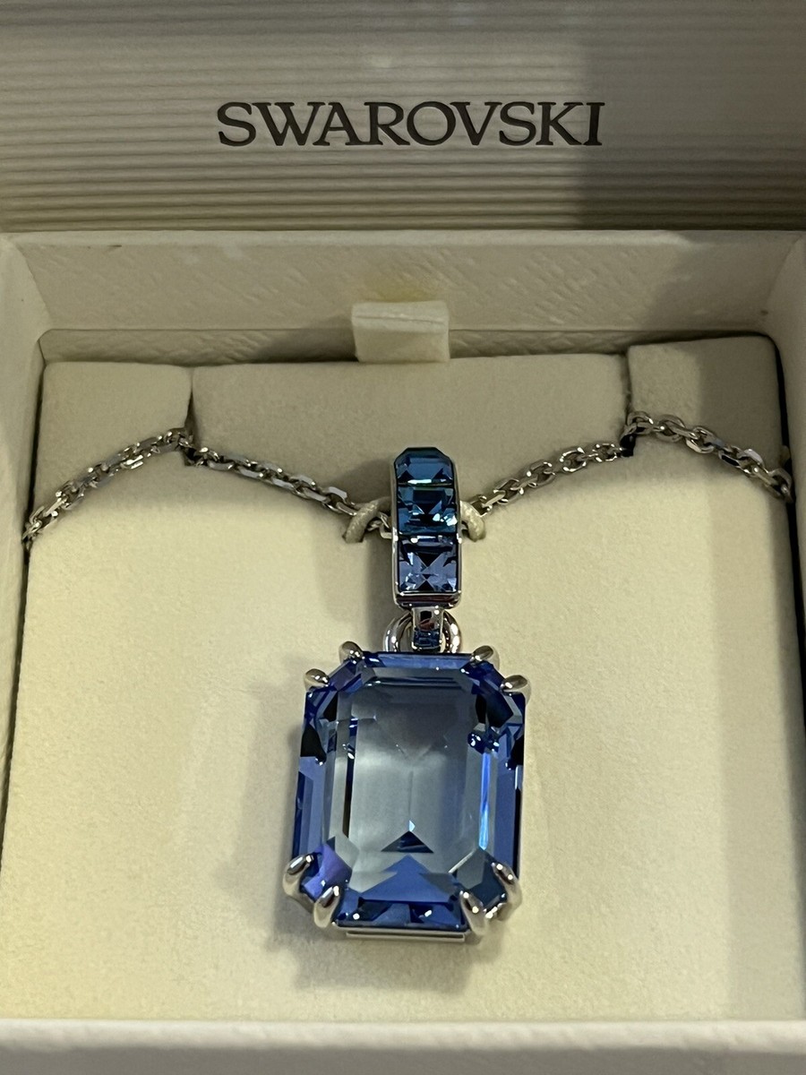 ネックレス・ペンダント SWAROVSKI Millenia Blue Rhodium Long Necklace 5696518 New 100% Authentic SWAROVSKI Blue Crystal Millenia Pendant