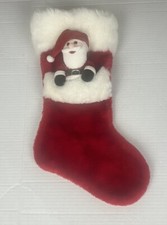 Christmas Stocking 3D Plush Santa   In Pocket Preowned Kids