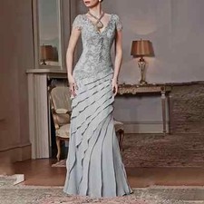 Long Elegant Mother of the Bride Dresses Mermaid Wedding Party Dress Evening