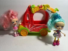 Shopkins Smoothie Truck & 2 figures Lot - Pinkie cola & Rainbow Kate - Moose