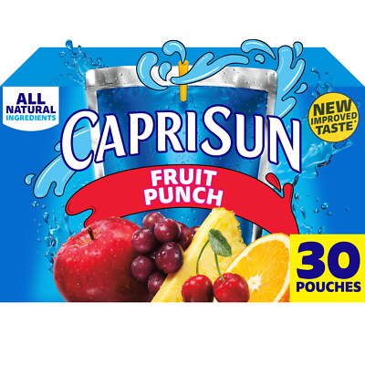 Capri Sun Fruit Punch Juice Box Pouches, 30 ct Box, 6 fl oz Pouches