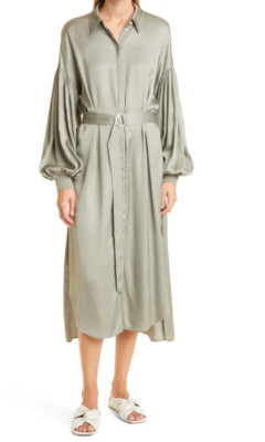 TED BAKER LONDON Sashaa Long Sleeve Satin Shirtdress (size 6 - fits like US 16)