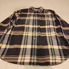 Tommy Bahama Flannel Shirt Mens XL Plaid Cotton Long Sleeve Button Down