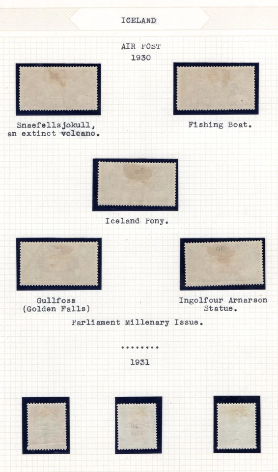 Colección de estampillas de correo aéreo de Islandia 1928-1959 como nuevas en páginas cuadradas Foto 2 de 4