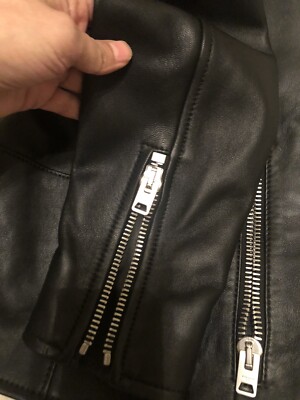 NWT COACH Racer Black Lamb Leather Jacket Men's Moto Biker Size 46