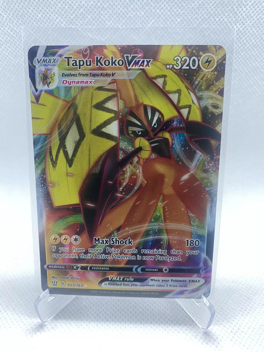 Tapu Koko Vmax 051/163 Holo Rare Battle Styes Pokemon Card Near Mint