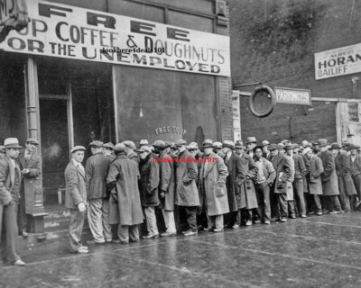 The Great Depression Free Coffee Doughnuts 8x10 Photo Memorabilia USA