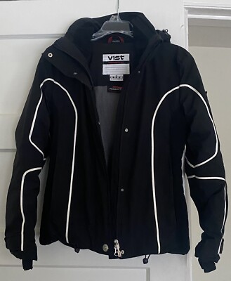 Vist Basically New Black Fitted Snow Ski Jacket Parka Primaloft Italy M S