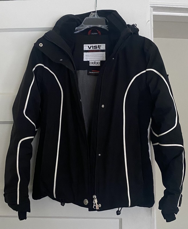 Vist Basically New Black Fitted Snow Ski Jacket Parka Primaloft Italy M S