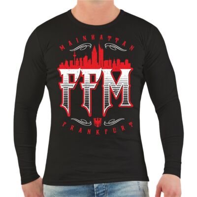 Herren Männer Langarmshirt Longsleeve Frankfurt am Main Logo 069 FFM motive