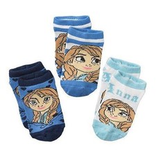 DISNEY FROZEN 3 PACK Princess Anna Heart No Show Socks - Girls SIZE 6-8 NWT NEW