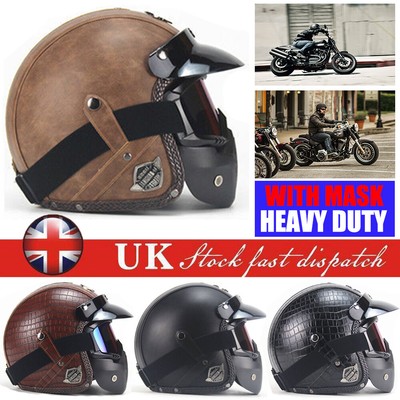 Download Vintage Motorbike Motorcycle Crash Helmet Leather Open ...