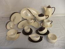 Carlton Ware Australian Design hand painted ART DECO beige & brown pottery 5E4A