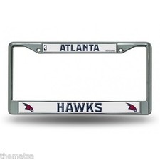 ATLANTA HAWKS TEAM LOGO NBA BASKETBALL CHROME LICENSE PLATE FRAME MADE IN USA
