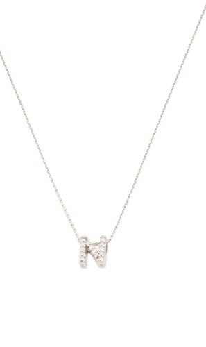 ROBERTO COIN 18K 750 WHITE GOLD DIAMOND 'N' LOVE LETTER PENDANT NECKLACE - Picture 2 of 6