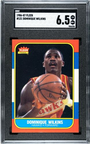 1986 Fleer Basketball #121 Dominique Wilkins Hawks Rookie HOF SGC 6.5 EX-NM+