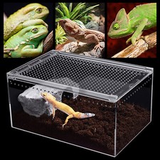 Magnetic Acrylic Large Enclosure 2.5 Gallon Reptile Breeding Box Terrarium Cage