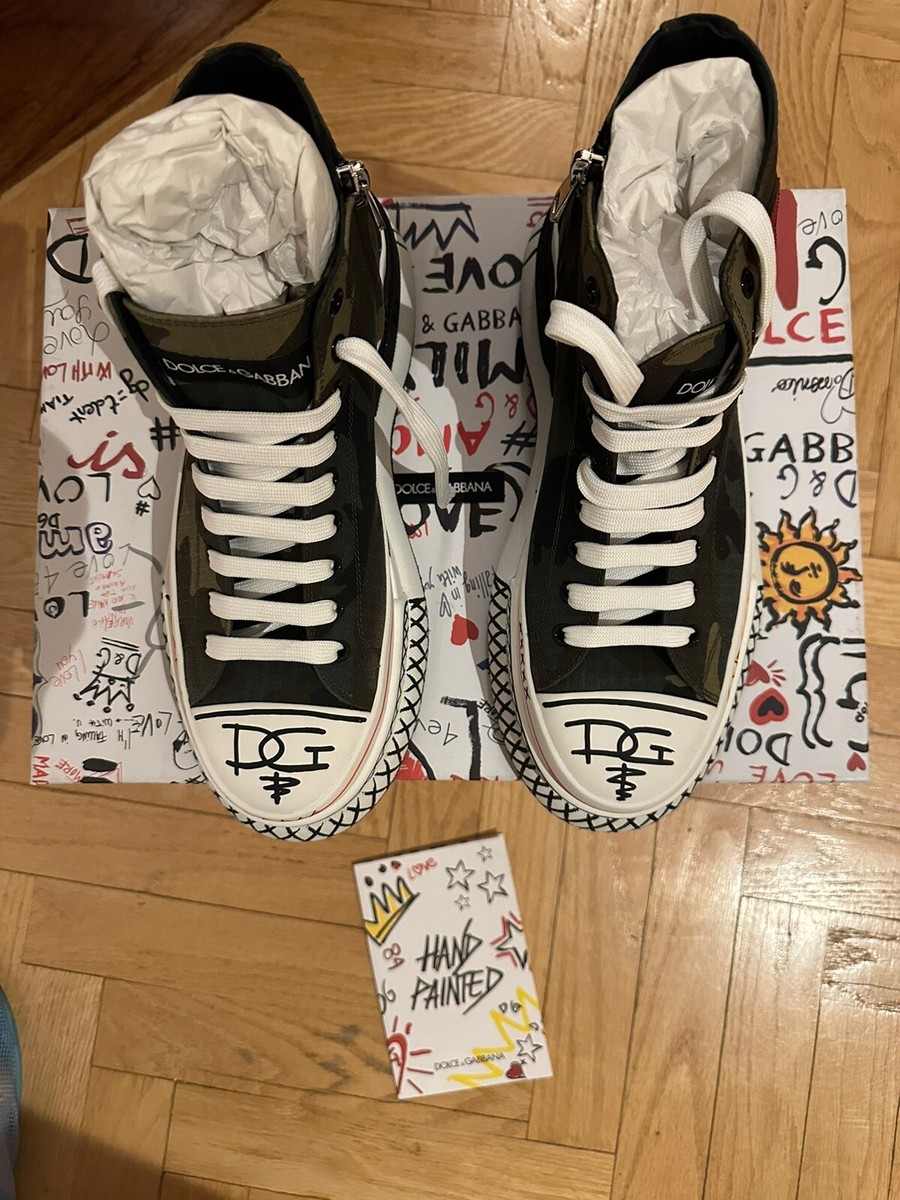 Dolce&Gabbana High-top Men's Sneakers Camouflage Canvas Dolce&Gabbana High-top Men's Sneakers Camouflage Canvas
