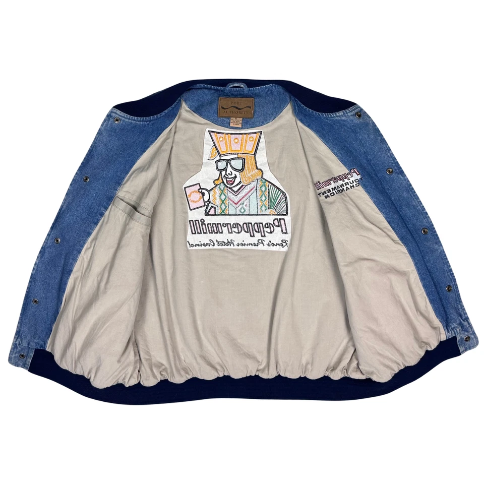 Vintage Letterman Jacket Mens Peppermill Tournament Champion Embroidery XL Poker - Image 3 of 4