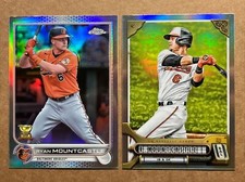 Ryan Mountcastle 2022 Topps Chrome Refractor & Gypsy Queen Ref. Baseball Cards.
