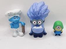 Lot of 3 McDonald’s Toys Smurfs 2-4” Figures 2011 Smurfs and Minions Thinkway