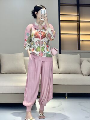 2024SS Fashion Folded Chinese Style Two-piece Retro Button Printed Shirt Set