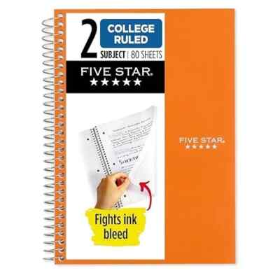 #ad #ad Five Star Spiral Notebook 2 Subject College Ruled 9 1 2quot; x 6quot; 80 Sheets $3.29