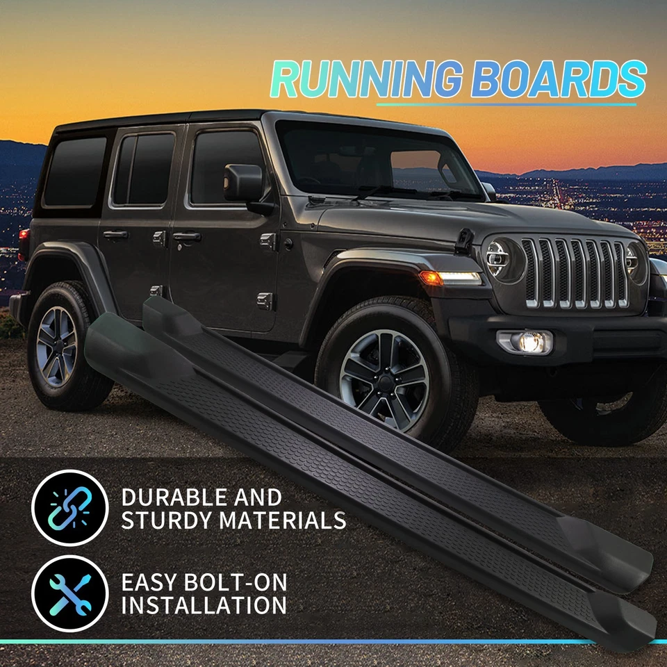 estriberas para Jeep Wrangler JL 2018-2025 4 puertas peldaños laterales estilo de fábrica original Foto 3 de 4