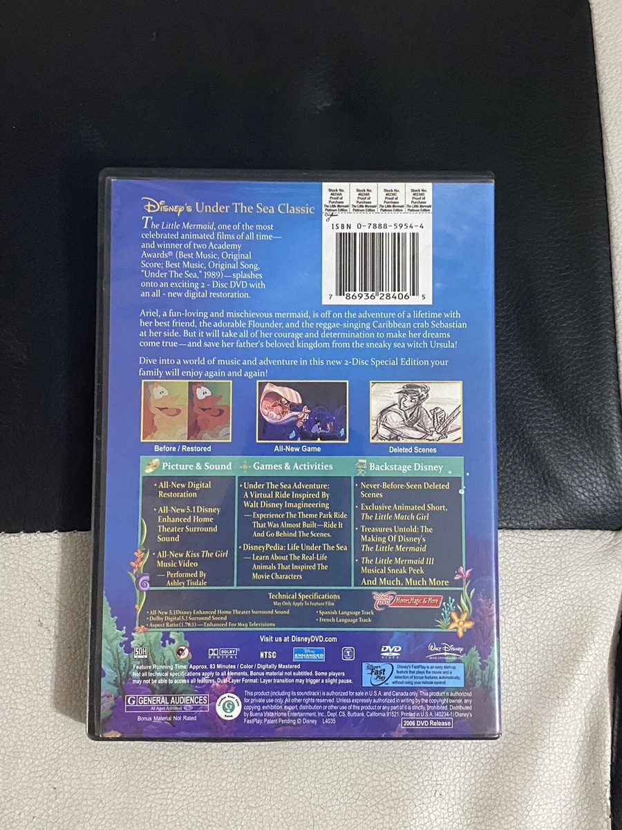 Disney Dvd Lot 4 : Finding Nemo Dinosaur Cars Little Mermaid