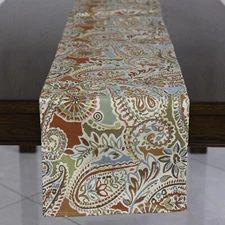 Paisley Table Runner for Home Decor 13X90 Inches Red Teal Seasonal Dining Tab...