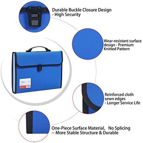13 Pocket Accordian File Organizer Expanding Folder w/ Handle & Buckle ...