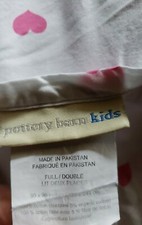 Pottery Barn Kids Pink Heart FLAT Sheet Full/Double Organic Cotton