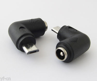 200x DC Power Supply Right Angle 5.5x2.1mm Female to Micro 5pin USB Male Adapter