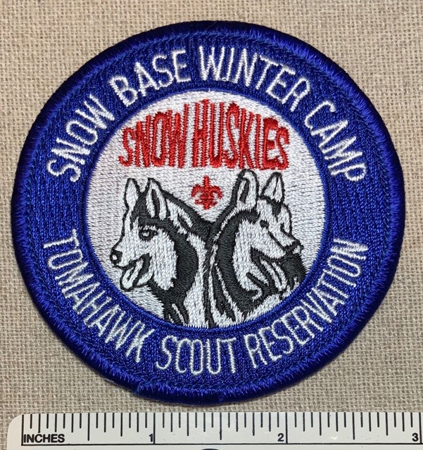 TOMAHAWK RESERVATION Boy Scout Camp PATCH Snow Base Winter Camp Huskies