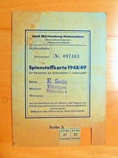 Karta z materiału włókienniczego 1948/49 z Tybingi - kraj Wirtembergia-Hohenzollern 12