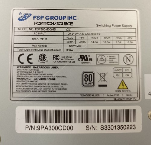 Alimentation FSP Group FSP300-60GHS 300W 80 PLUS Bronze - Photo 2/2