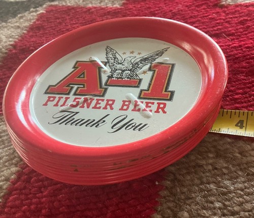 Vintage A-1 Pilsner Beer - Coasters, 1960s, "10" - 3.5", Awesome!
