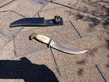 #2 VINTAGE STAG HANDLE TOTAL HUNTING SKINNING KNIFE WITH NICE eagle head dagger