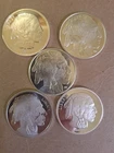 .999 silver 1oz rounds, lot of 5.