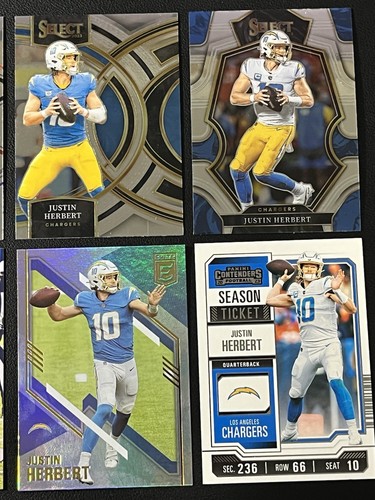 6 Card Football Lot Justin Herbert LA Chargers Pink Rookie RC, Mosaic & More - Afbeelding 3 van 6