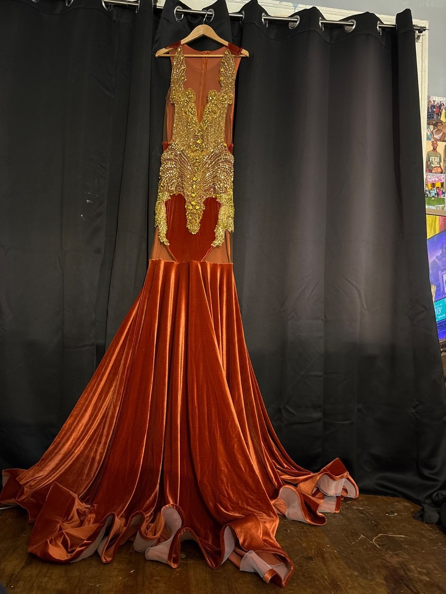 Burnt orange sequence prom dress. One time use. Great condition | eBay Burnt orange sequence prom dress. One time use. Great condition | eBay