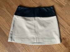 Express Faux Leather/Beige Mini Skirt Size 0 NEW