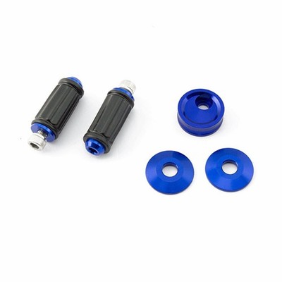 Lextek Heck Set Versteller blau verstellbare Fußraste schwarz eloxiertes Aluminium NEU