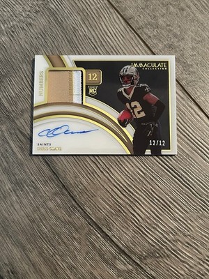2022 Immaculate Chris Olave RPA 12/12 JERSEY MATCH - On-Card Auto Saints