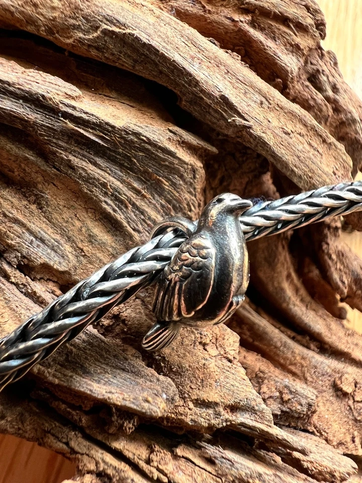 🌟 TOP! Trollbeads Schwingen des Friedens TAGBE-20301 Anhänger Kette Taube Vogel