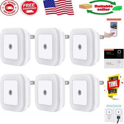 Smart Sensor LED Night Lights, 0.5W Energy Saver - 6-Pack for All Indoor Spaces